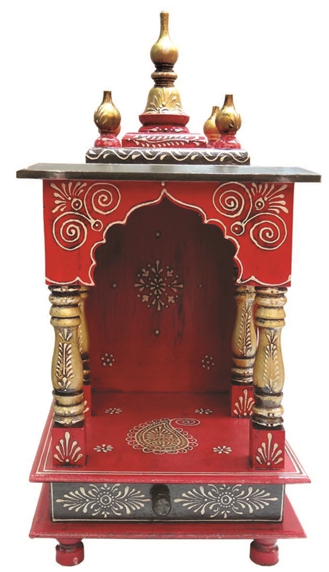 Small Artistic Open Style Savan Wooden Temple (Mandir) 10"X10"