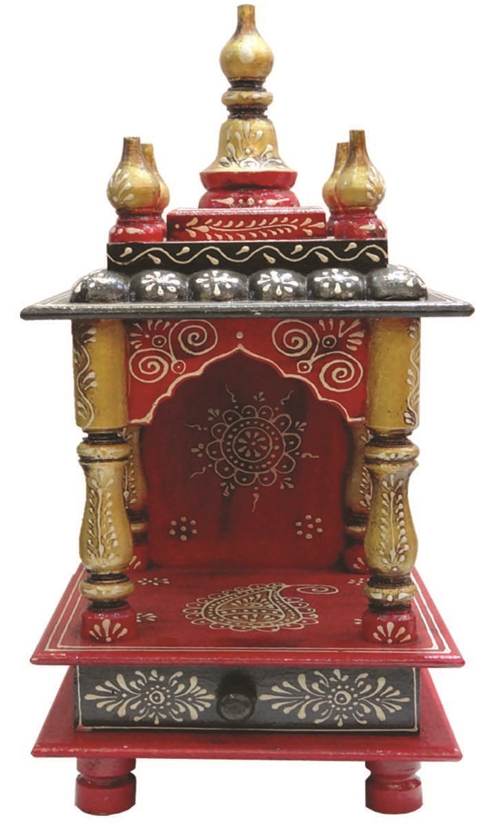 Artistic Handmade Small Savan Wooden Temple Mandir for Home 8"*8" Artistic Handmade Small Savan Wooden Temple Mandir for Home 8"*8"