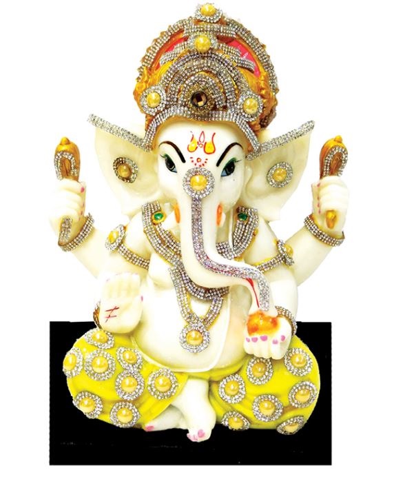Artistic 10" Tall Shri Ganesha Statue Murti in Traditional Meditation Pose Artistic 10" Tall Shri Ganesha Statue Murti in Traditional Meditation Pose