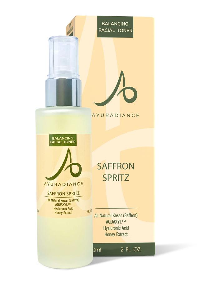 Saffron Spritz Balancing Facial Toner w/ Hyaluronic Acid, AQUAXYL, Natural Saffron, & Honey - Ayuradiance Skin Care