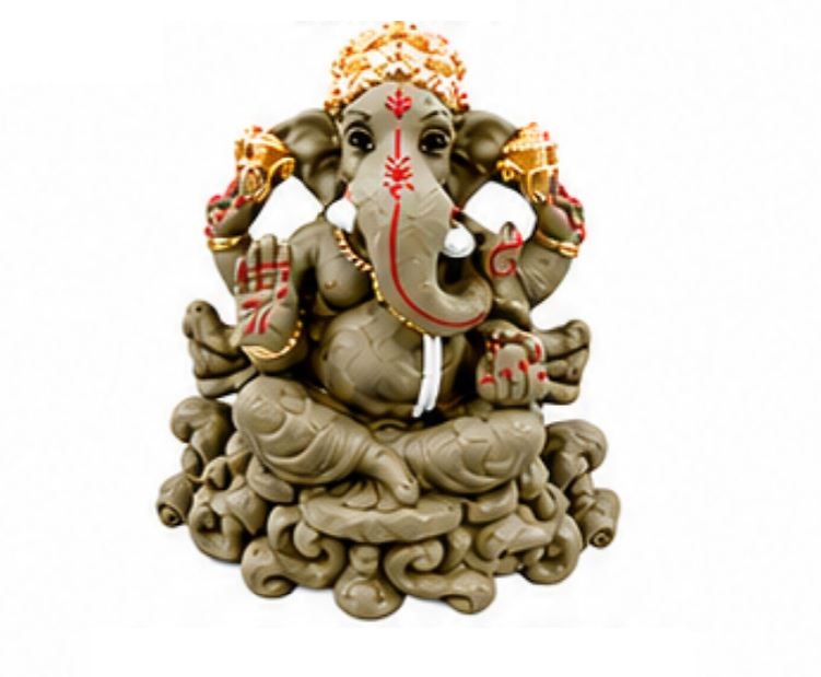 Eco-friendly Clay 4" Ganpati Idol for Ganesh Chaturthi Puja Visarjan