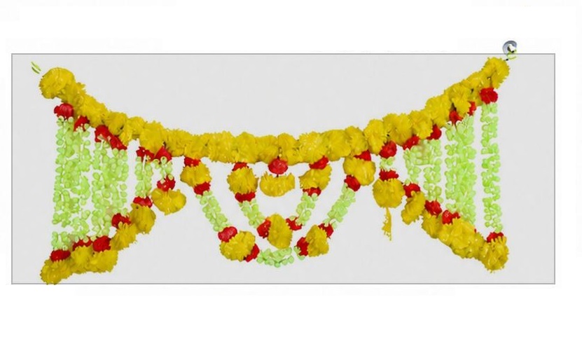 Artificial Flowers Door Garland / Toran Pooja, Home Wedding Decor