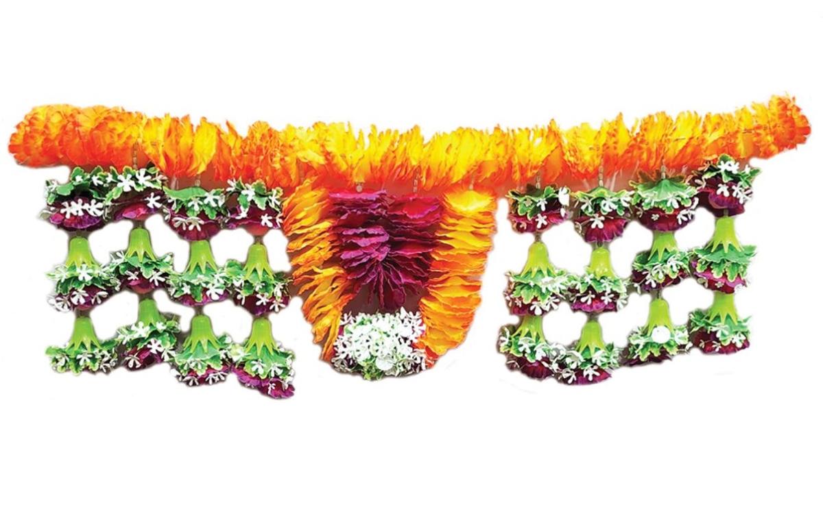 Traditional Flowers Door Garland / Toran Pooja, Diwali Wedding Decor 36" Traditional Flowers Door Garland / Toran Pooja, Diwali Wedding Decor 36"