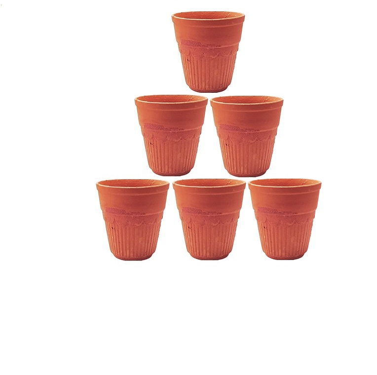 6 Pcs Handmade Indian Clay Mitti Water Cup / Kulhad / Tumbler 3" 6 Pcs Handmade Indian Clay Mitti Water Cup / Kulhad / Tumbler 3"