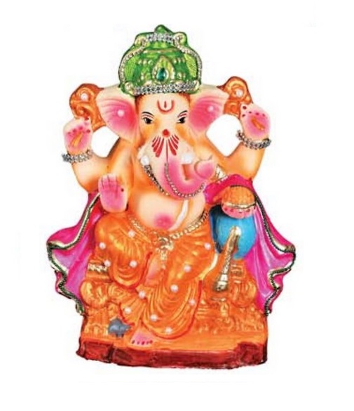 Eco-friendly Clay 8" Ganpati Murti for Ganesh Puja Visarjan Eco-friendly Clay 8" Ganpati Murti for Ganesh Puja Visarjan