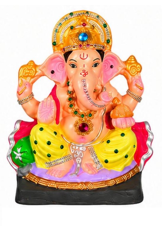 8" Ganpati Visarjan Natural Mitti Clay Murti for Ganesh Chaturthi