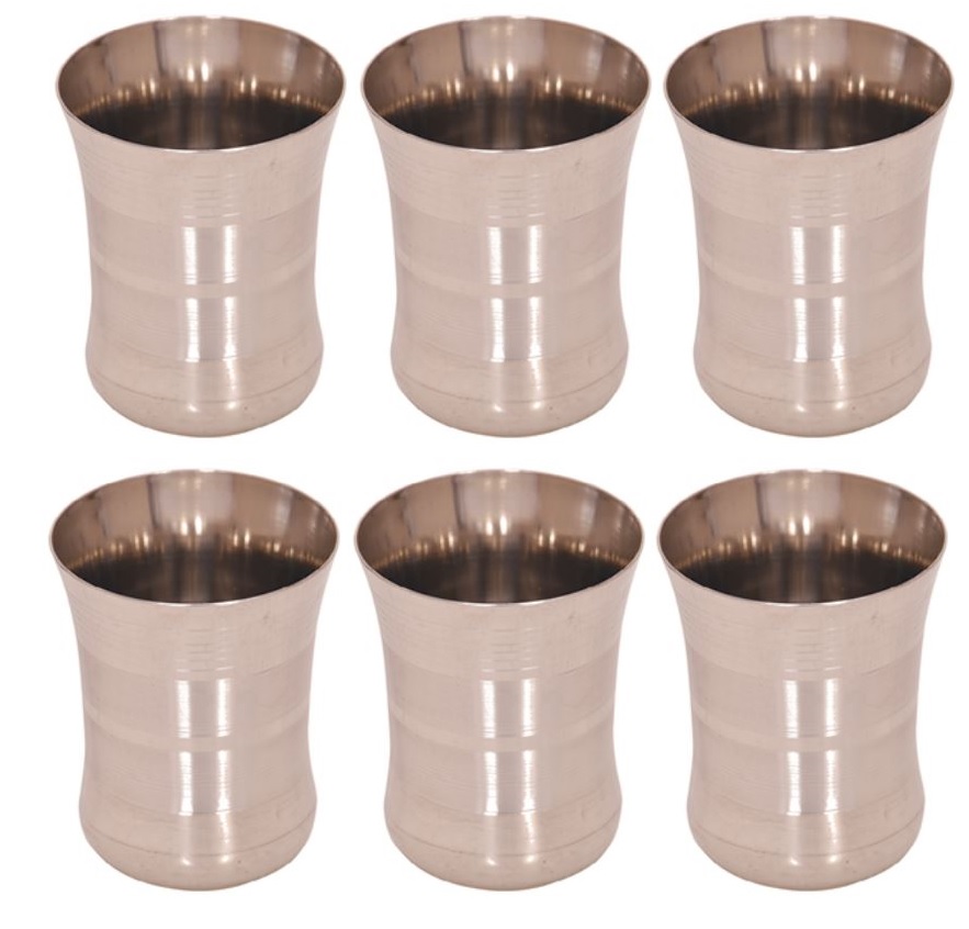 6 Stainless Steel Stackable Engraved Drinking Cups Glasses 6 Stainless Steel Stackable Engraved Drinking Cups Glasses