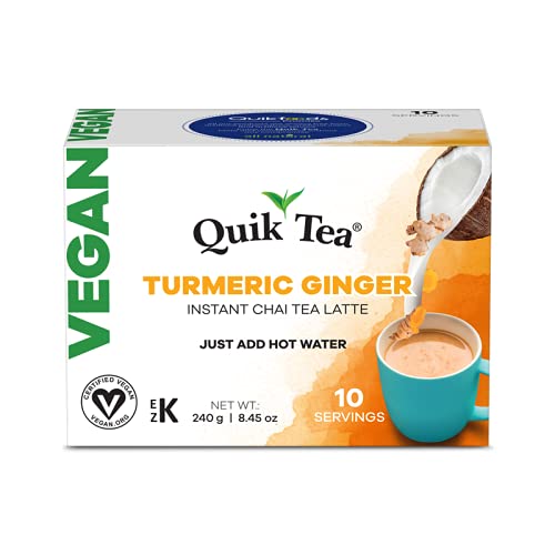 Quik Tea Vegan Turmeric Ginger Instant Chai Tea Latte - 10 Count Single Box Quik Tea Vegan Turmeric Ginger Instant Chai Tea Latte - 10 Count Single Box