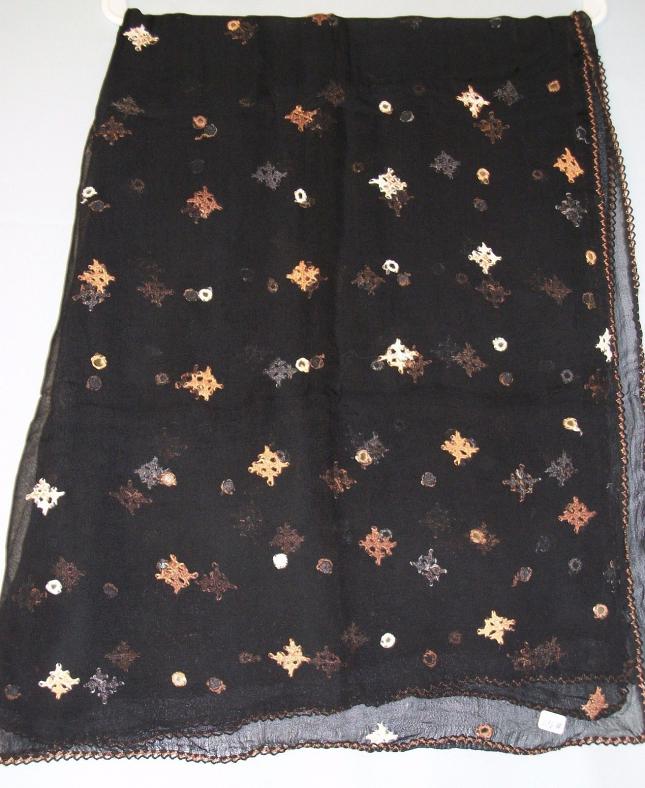 Scarf 981 Black Georgette Phulkari Dupatta Chunni Shieno Sarees Scarf 981 Black Georgette Phulkari Dupatta Chunni Shieno Sarees