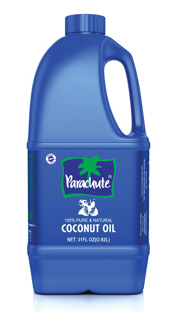 Parachute Coconut Oil 31 fl.oz. (917ml) - 100% Pure & Natural Hair Oil, Unrefined, Expeller Pressed