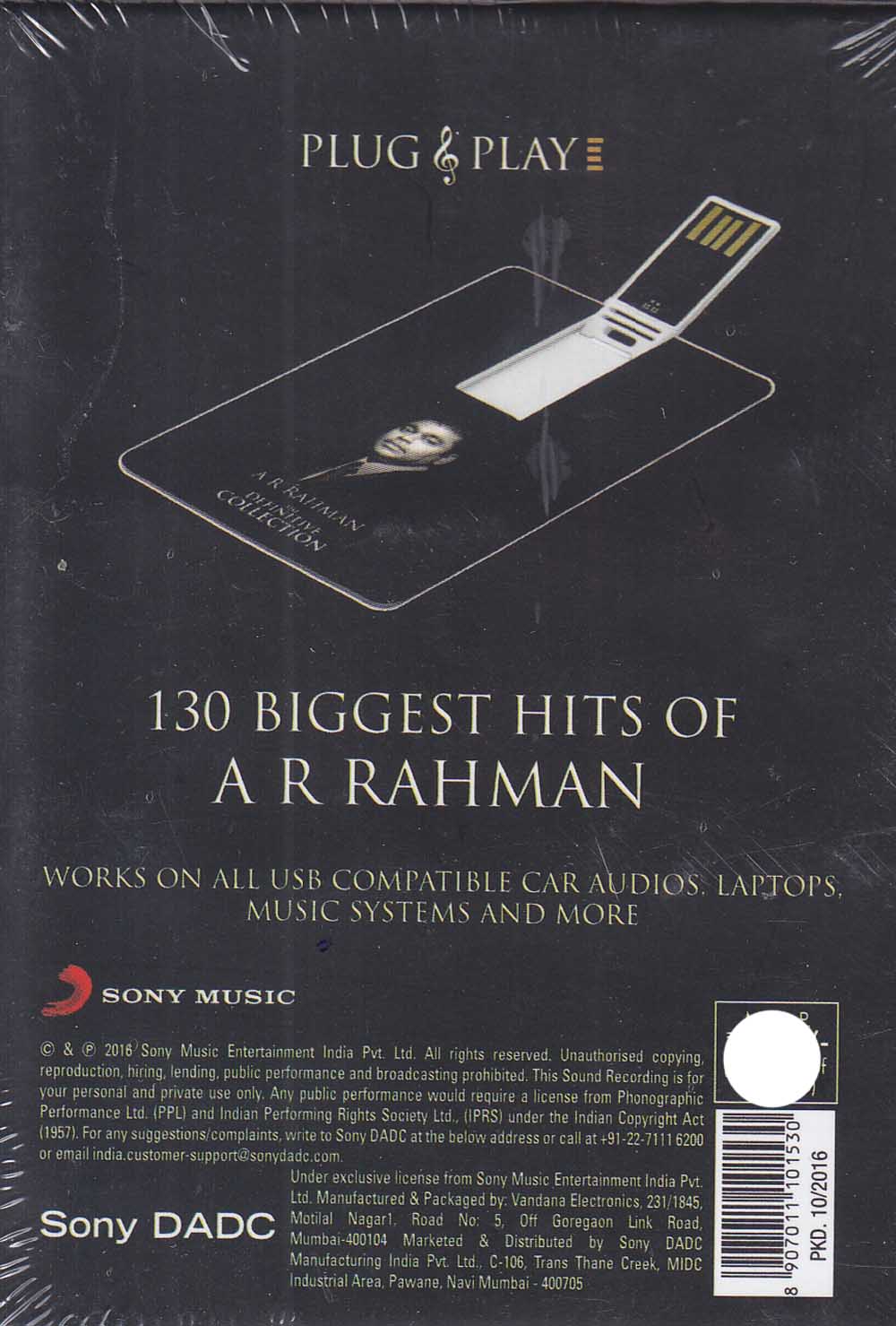 A R Rahman the Definitive Collection Hindi Songs Flashdrive