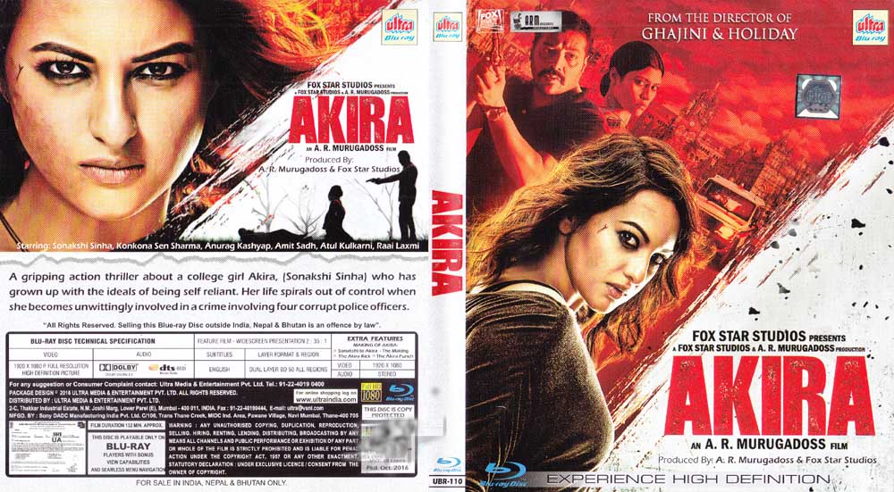 Akira Hindi Film Blu Ray Sonakshi Sinha, Konkona Sen Sharma (2016) Akira Hindi Film Blu Ray Sonakshi Sinha, Konkona Sen Sharma (2016)