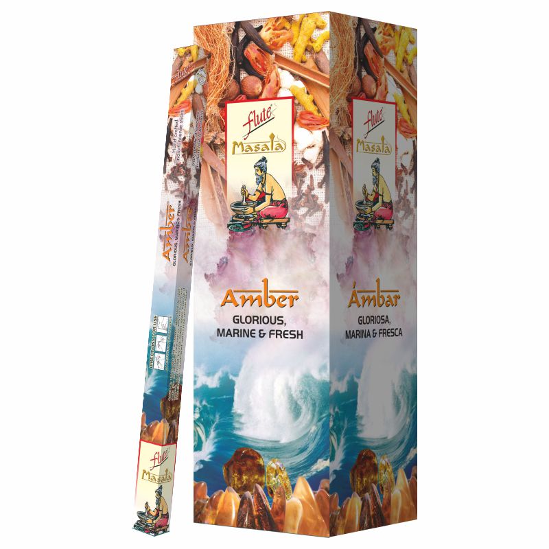Flute Brand Amber Natural Masala Incense-7 sticks/pack-25 Packs/Box Flute Brand Amber Natural Masala Incense-7 sticks/pack-25 Packs/Box