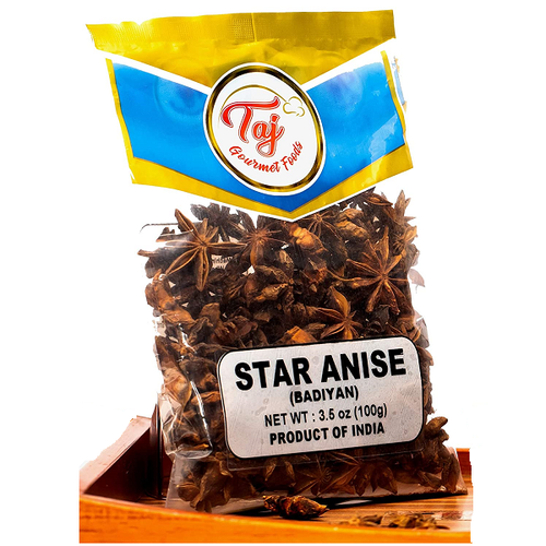 TAJ Star Anise Seeds (Whole Pods), Badian Khatai 3.5oz, 100g TAJ Star Anise Seeds (Whole Pods), Badian Khatai 3.5oz, 100g