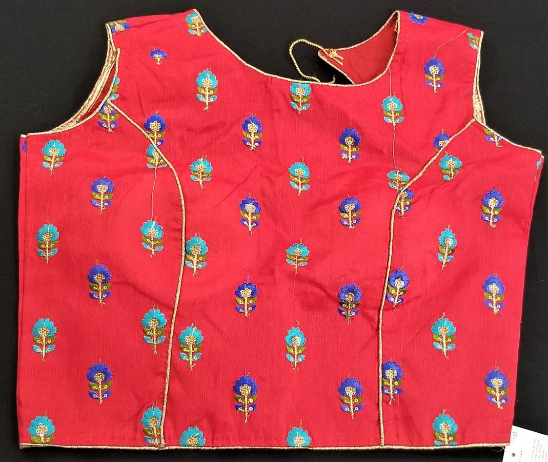 red fancy blouse