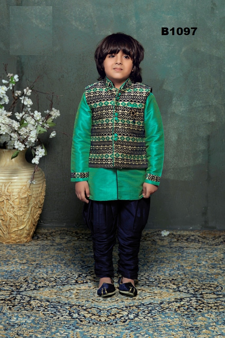 green kurta pajama with jacket