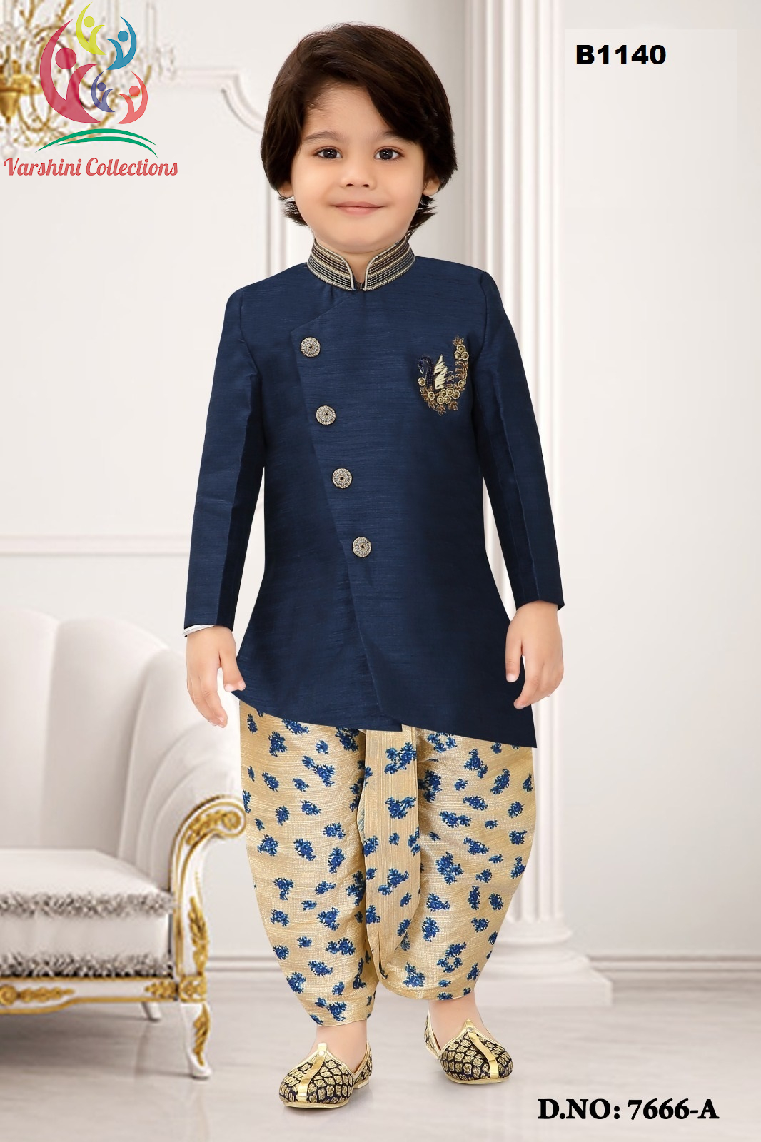 navy blue jodhpuri suit