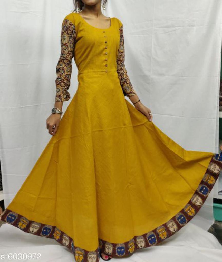Buy Full Sleeve Cotton Gown for Women Online from India's Luxury Designers  2024