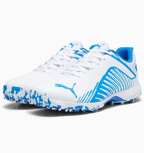 PUMA 22 FH Cricket Shoes With RUBBER Studs (WHITE/ULTRA BLUE)