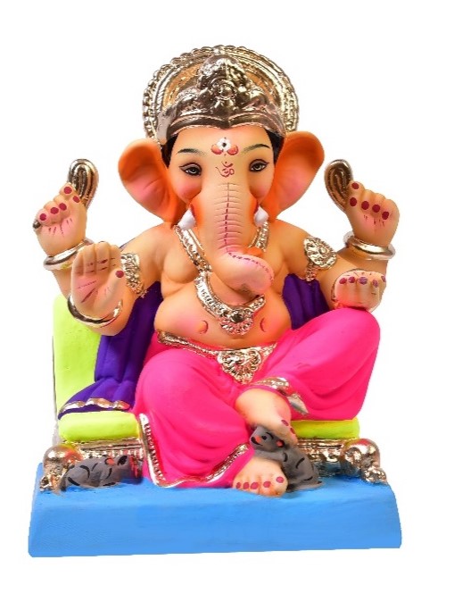 Eco-Friendly Clay Ganesh Statue for Ganesh Chaturthi Visarjan Puja 6" - 12"