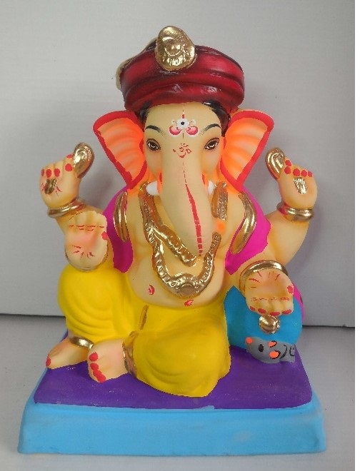Bajirao Peshwa Ganpati Visarjan Eco-Friendly Clay Murti for Ganesh Chaturthi Puja 6" - 10"