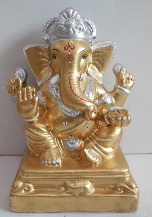 Metallic Gold Ganpati Visarjan Eco-Friendly Clay Murti for Ganesh Chaturthi Puja 6" - 12" Metallic Gold Ganpati Visarjan Eco-Friendly Clay Murti for Ganesh Chaturthi Puja 6" - 12"