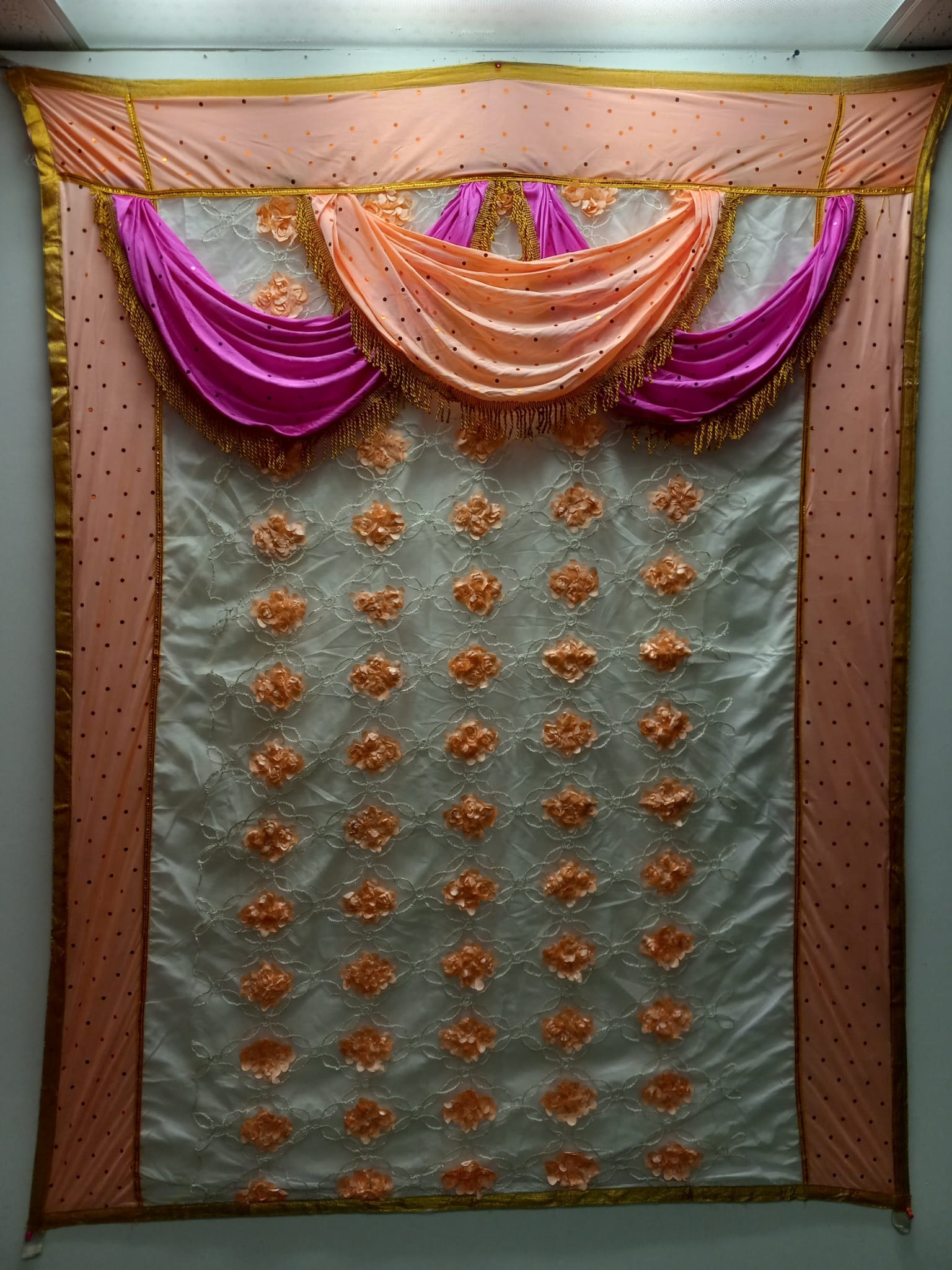 Indian Backdrop Cloth For Festival & Pooja Decor/Wedding & Party Events # 4 Indian Backdrop Cloth For Festival & Pooja Decor/Wedding & Party Events # 4