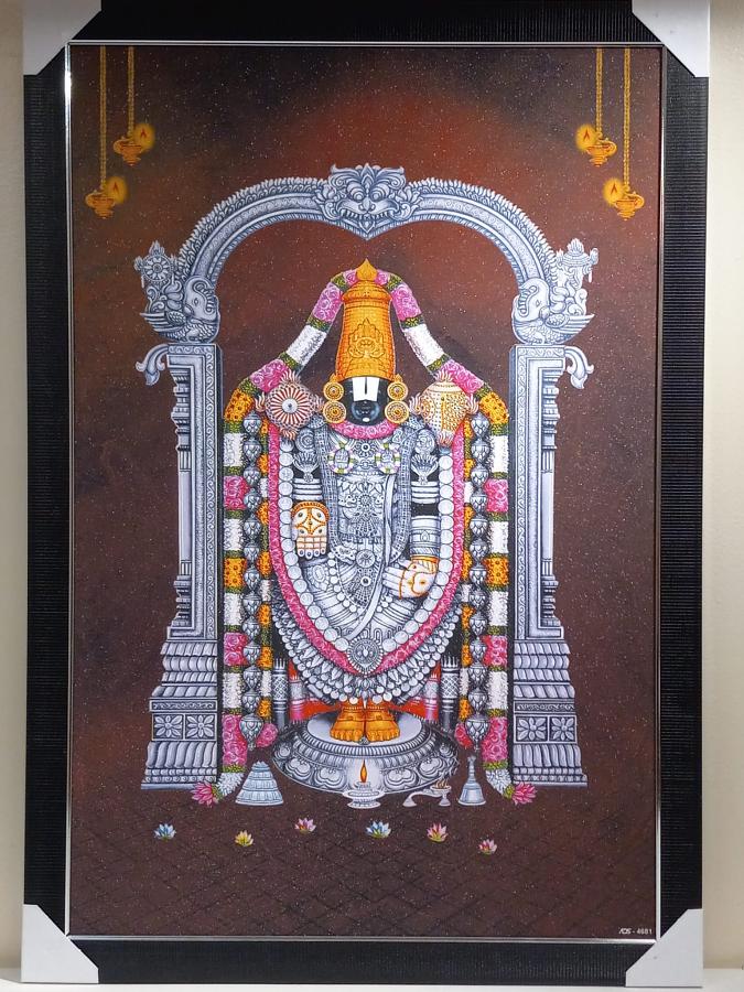 Beautiful Wooden Framed Canvas Print Photo of Tirupati Balaji #1 - 23 x 33" Beautiful Wooden Framed Canvas Print Photo of Tirupati Balaji #1 - 23 x 33"