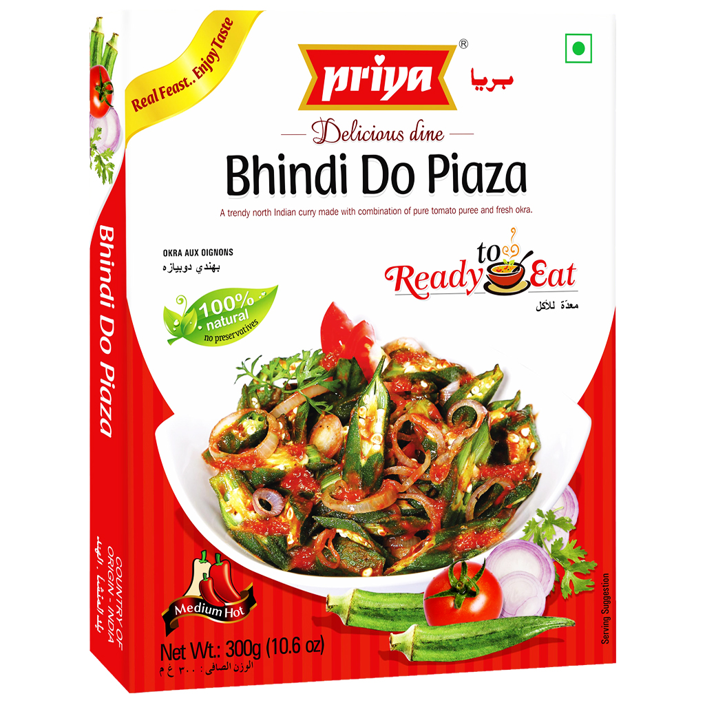 Priya Ready to Eat Bhindi Do Pizza - 300Gms (10.6oz)