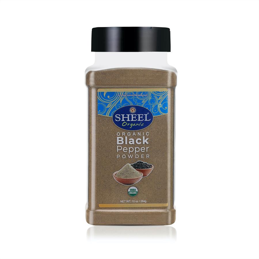 Sheel Organic Black Pepper Powder - Net Wt: 10 oz / 284g