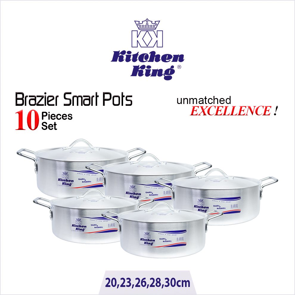 Kitchen King | Brazier Smart Pot Set 8-12″ (10 Pcs)