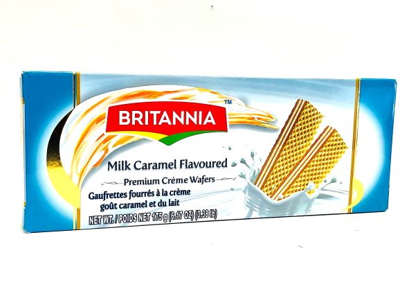 Britannia Milk Caramel Flavoured - Premium Creme Wafers - 6.17oz / 175g