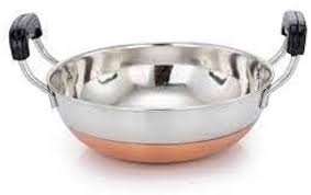 Stainless Steel Copper Bottom Kadai for Cooking / Frying