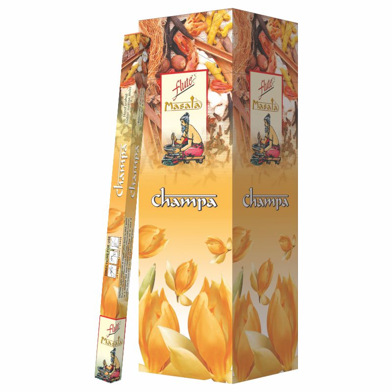Flute Brand Champa Natural Masala Incense-7 sticks/pack-25 Packs/Box