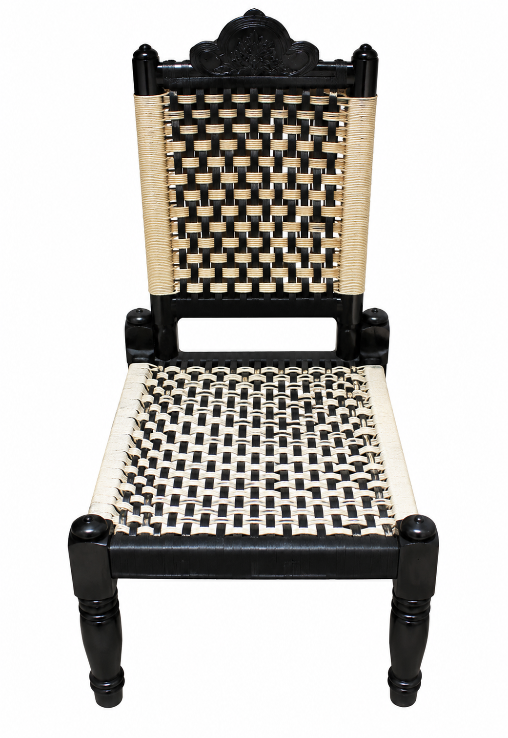 Traditional Indian Style Hand Woven Wooden Folding Pidha Chair