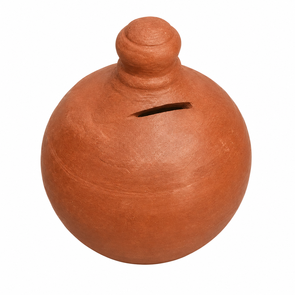 Traditional Terracotta Clay Money Bank – Handmade Coin Saving Pot
