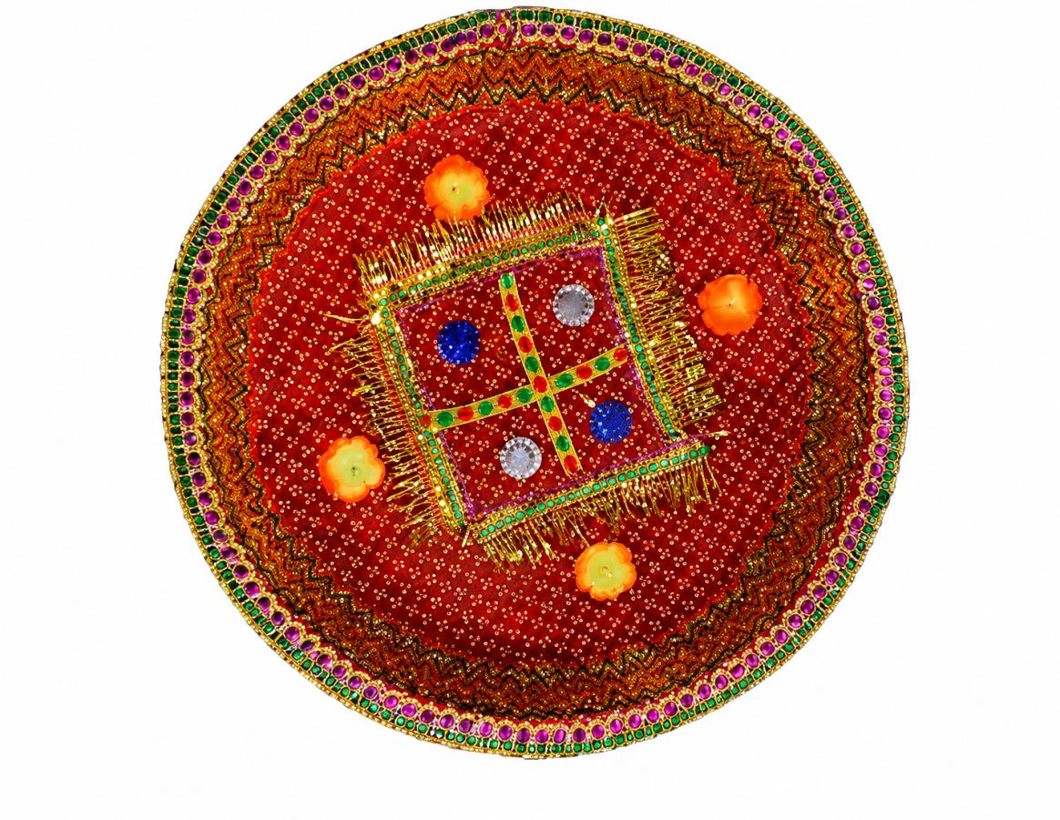 Decorative Colorfull Bandhani Chhab w/out Jholla (Size - 14, 16 & 20")
