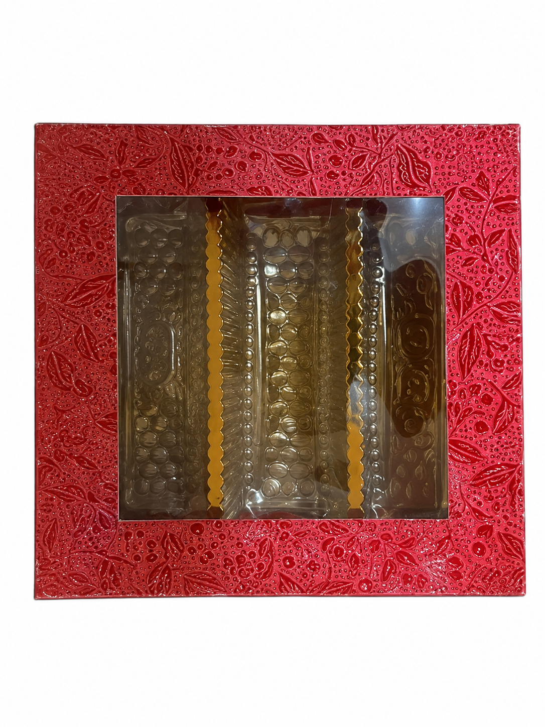 24 Pcs Fancy Traditional Design Square Empty Sweet Boxes - 250 Gms