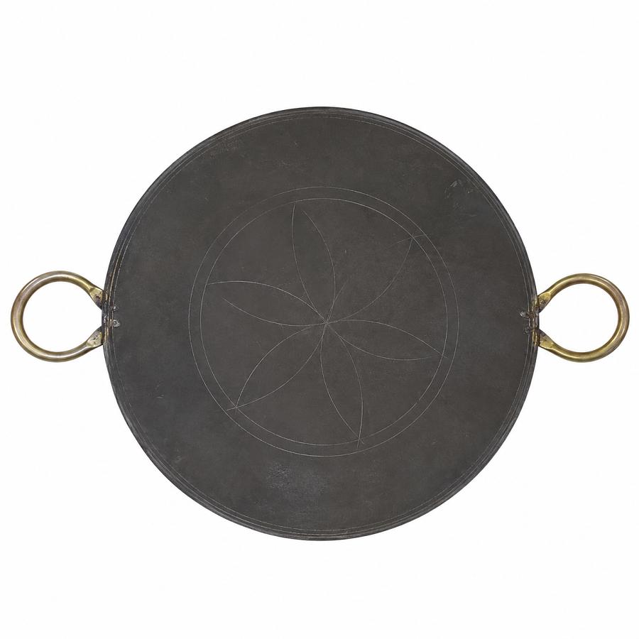 Large Iron Tawa w/ Handle, Curved Roti / Tikki / Pav Bhaji Tava (14" - 24")