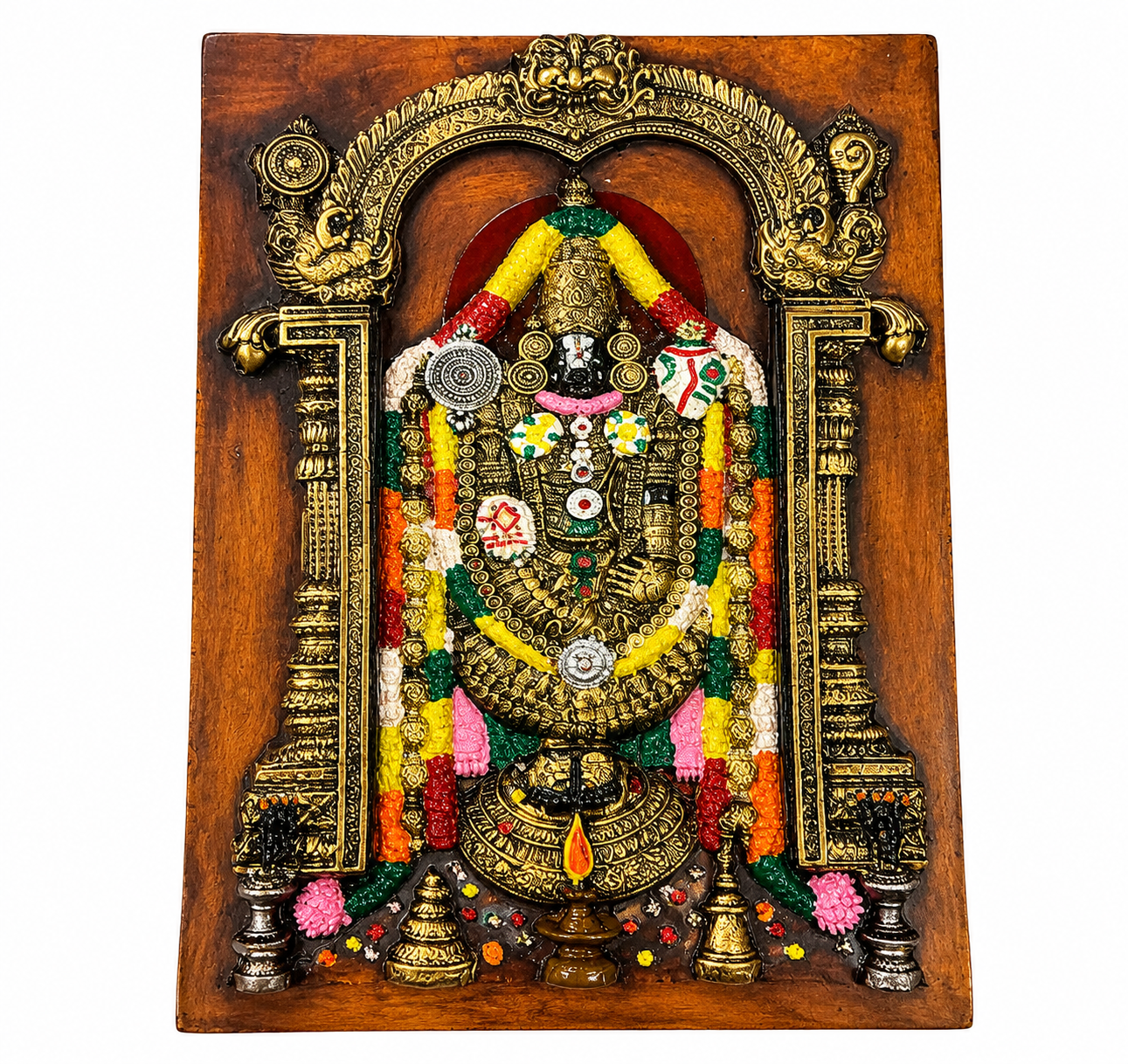 Divine Balaji Temple Wall Hanging – Antique Gold Finish