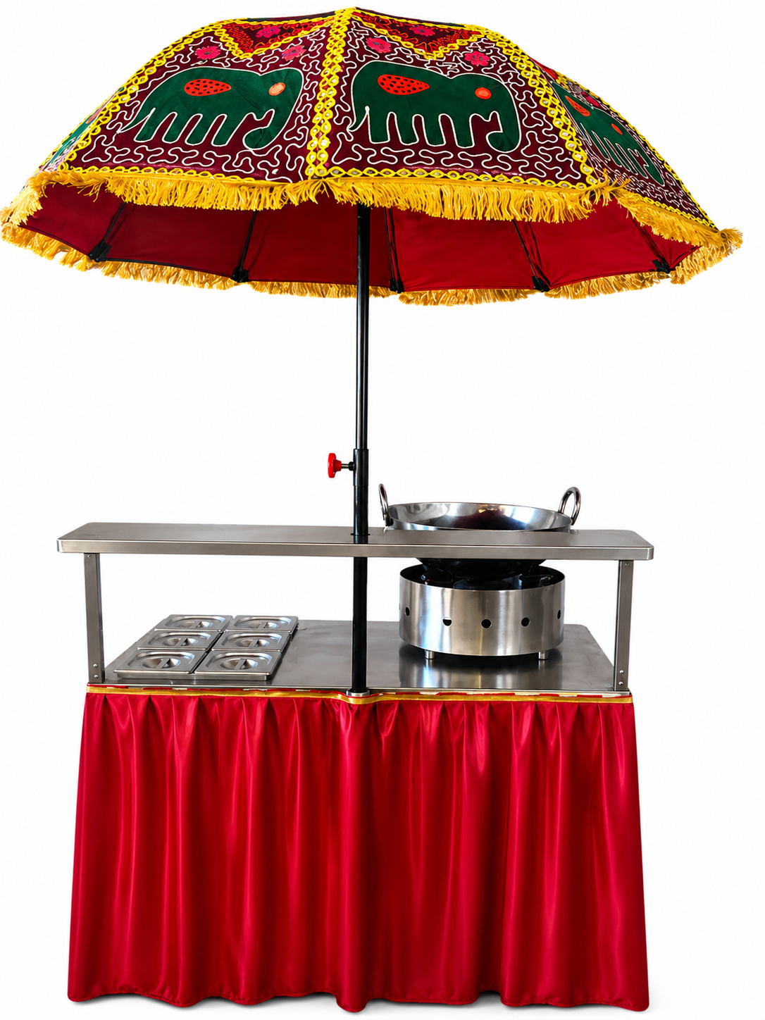 Live Tikki/Chaat Counter Trolly for Catering & Restaurant on Wheels