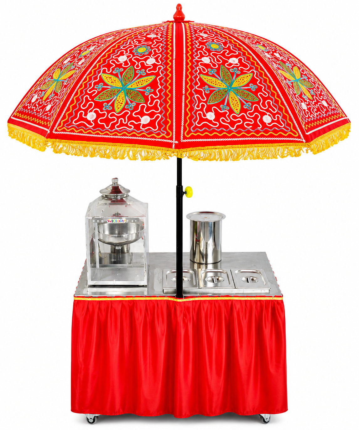 Pani Puri Cart / Chat Buffet Display Counter on Wheel