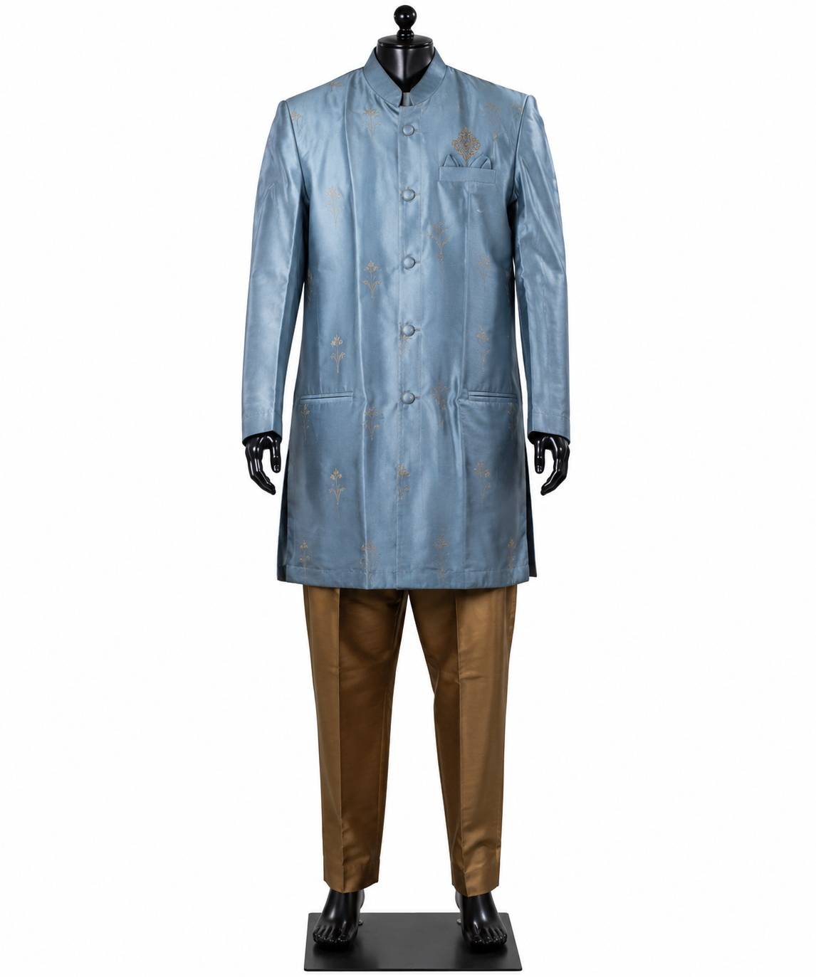 Traditional Indian Sherwani for Men - Light Blue (S to 3XL)