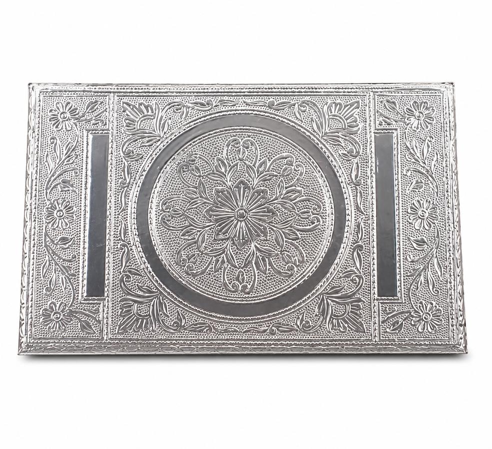Silver Ethnic Carving Patala for Pooja Room