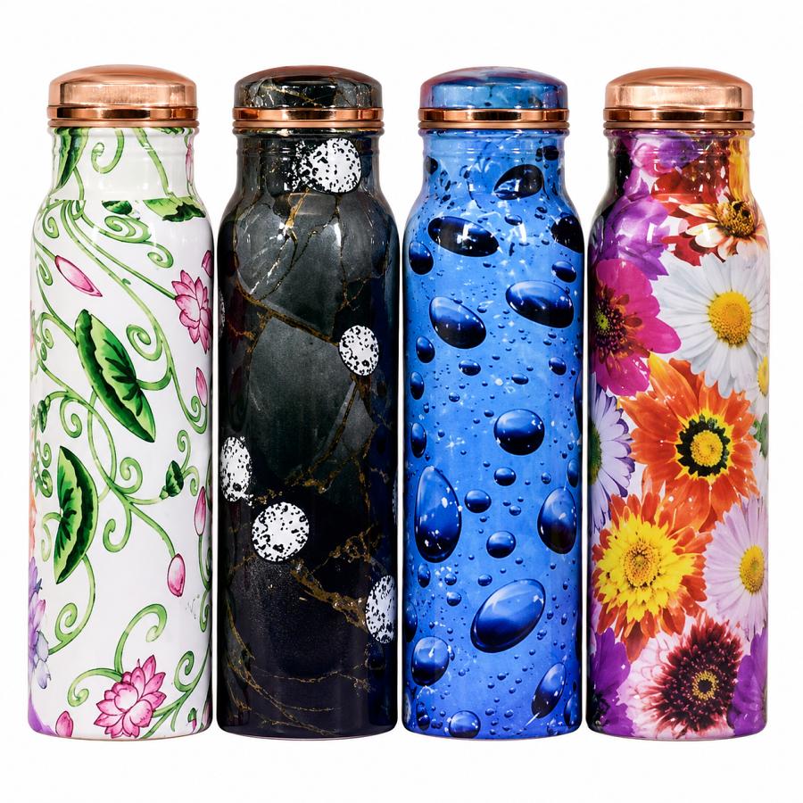 Printed Copper Water Bottles - 750 ML (1 Bottle)