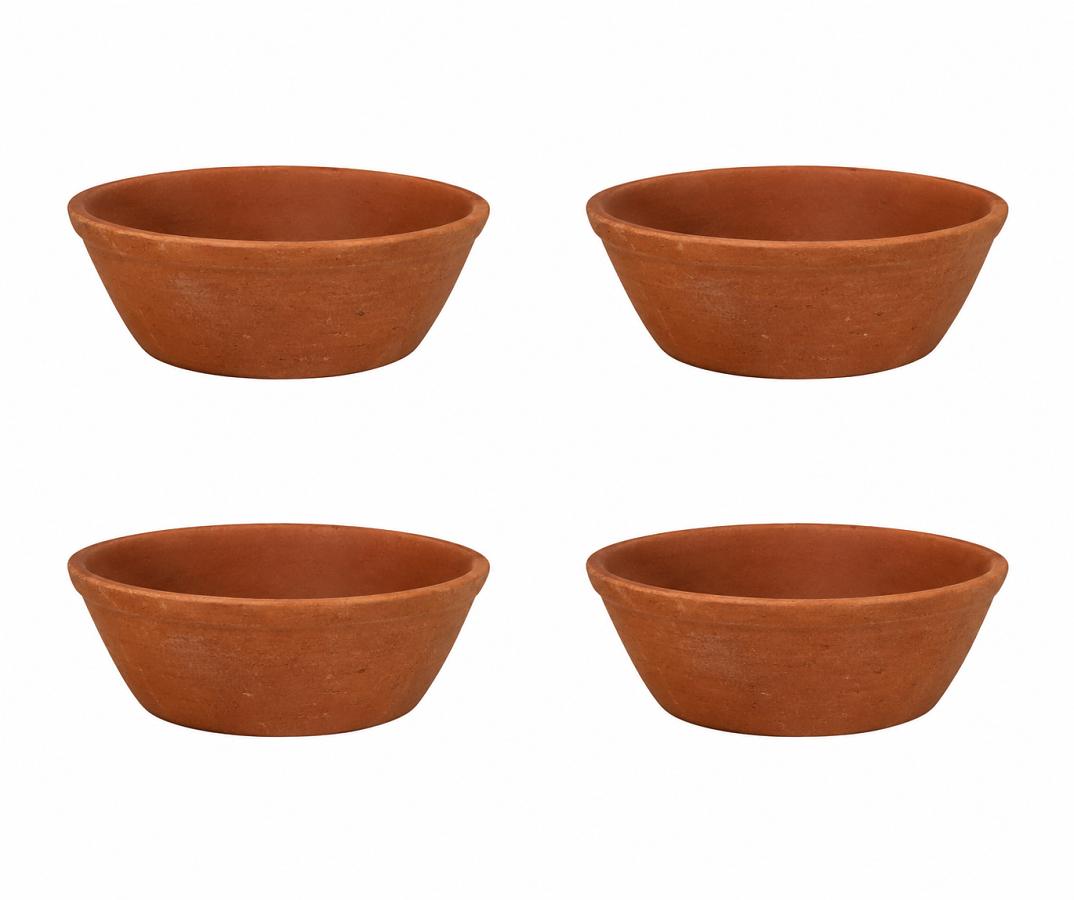 4 Pcs Clay Katori/Serving Bowl/Earthenware Bowl for Serving Curd 