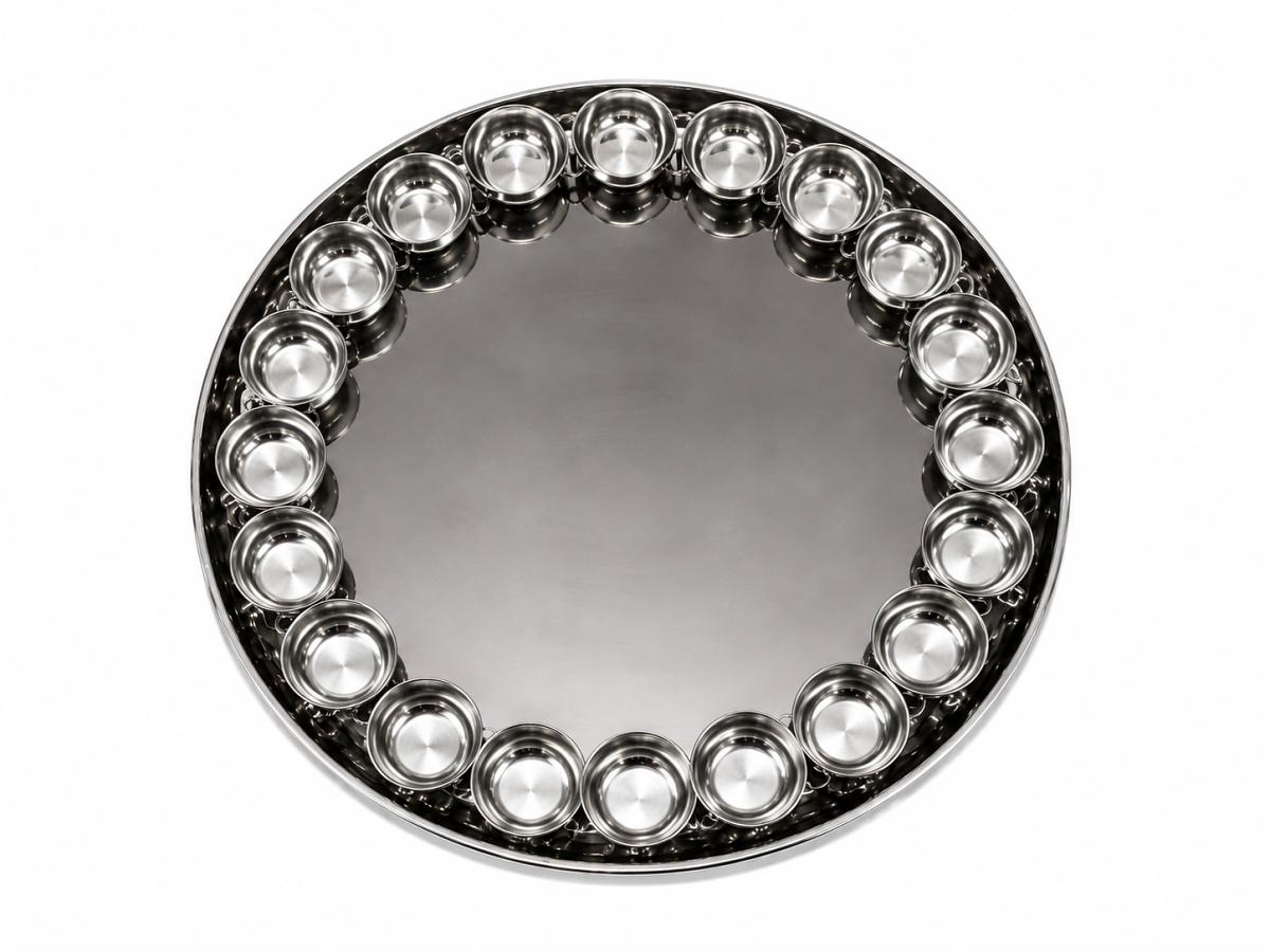Stainless Steel Bahubali Thali with 21 Bowls - 22" Diameter