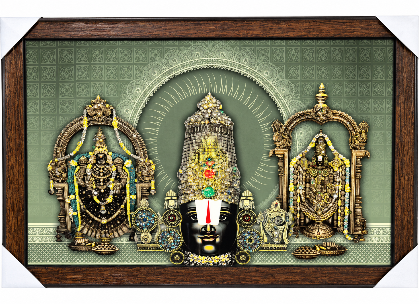 Premium Resin Crystal Venkateswara Devotional Wall Frame – 14 × 20 Inch