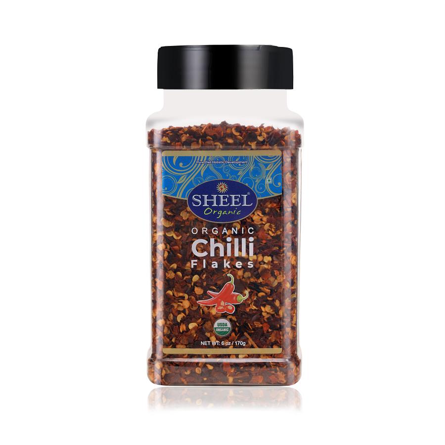 Sheel Organic Red Chili Flakes - Net Wt: 6 oz / 170g