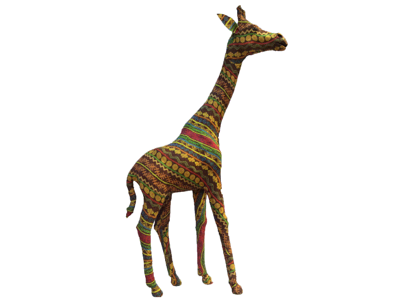 Traditional Design Handmade Fabric / Textile Colorful Giraffe Traditional Design Handmade Fabric / Textile Colorful Giraffe